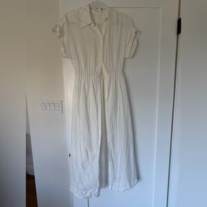 Mango women’s White Maxi linen Dress